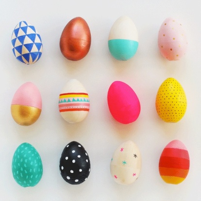 Painted Wooden Easter Eggs via My Poppet